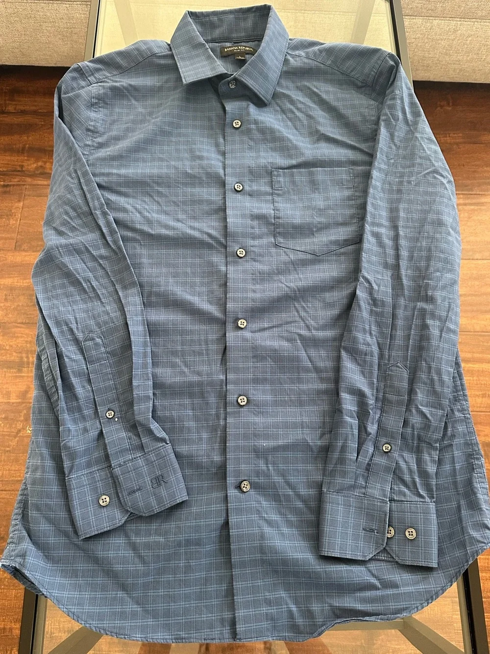 Banana Republic Blue Plaid Dress Shirt